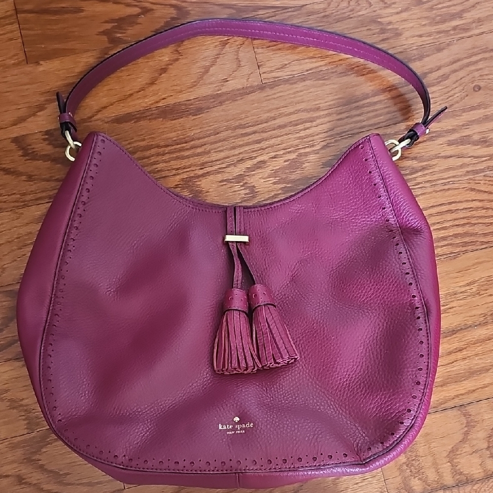 Kate Spade Purple Hobo Bag with Tassel Detail